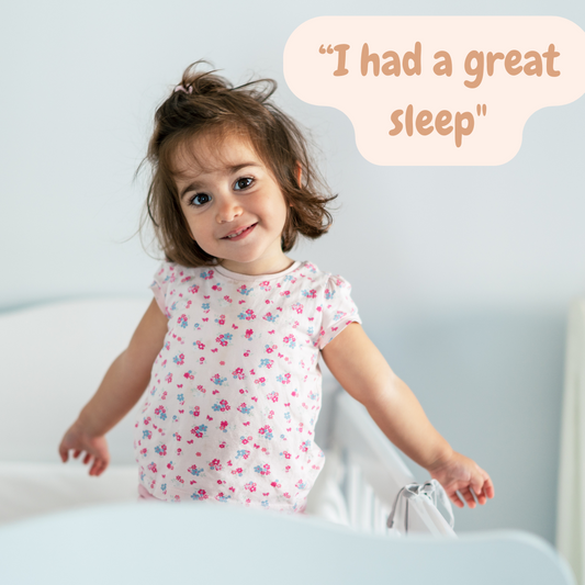 image of cute girl just woken up with bed hair