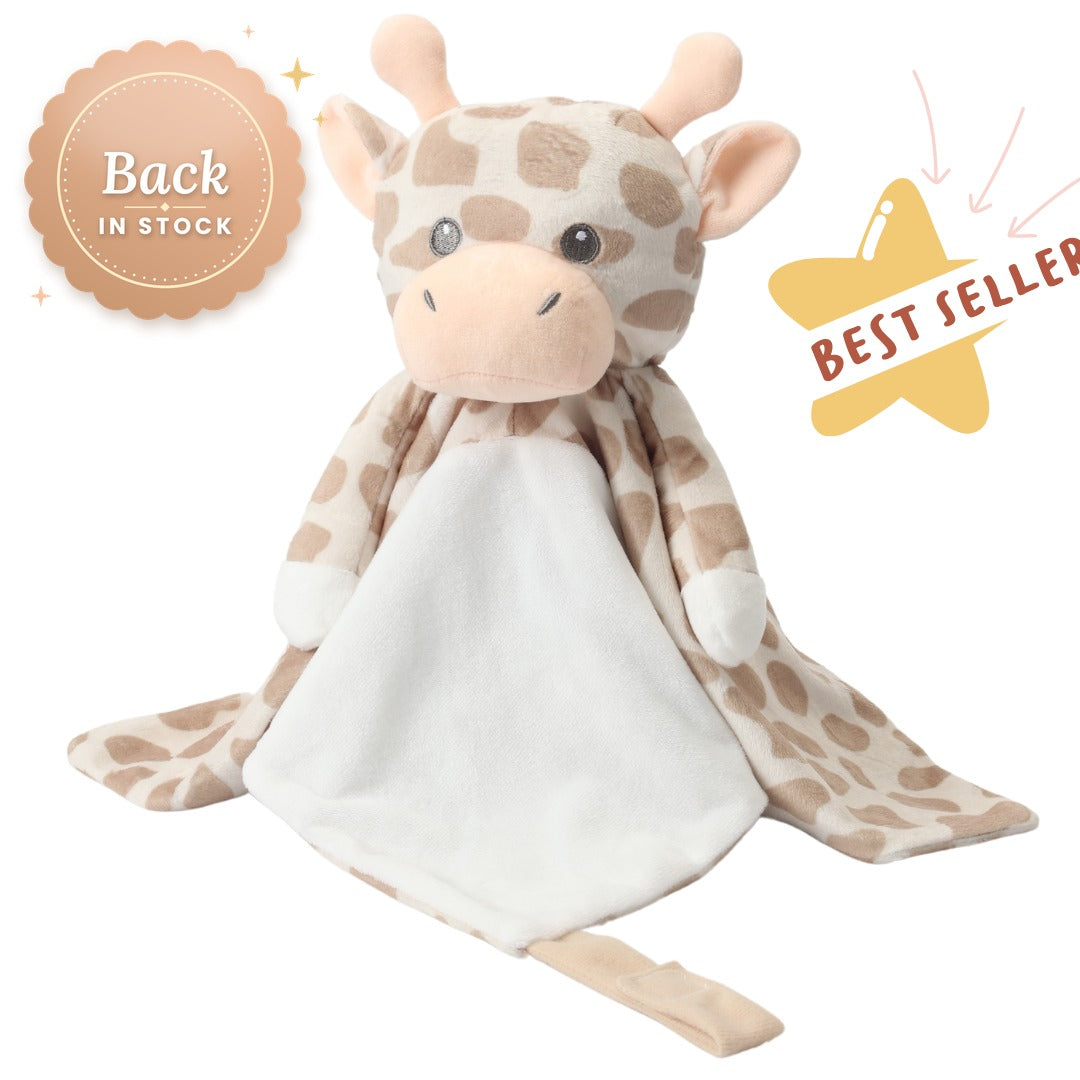 Shay the Giraffe musical baby comforter by Love By Emi, back in stock